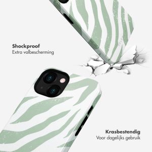 Selencia Vivid Backcover iPhone 13 - Colorful Zebra Sage Green