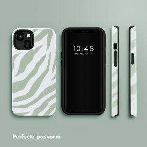 Selencia Vivid Backcover iPhone 13 - Colorful Zebra Sage Green