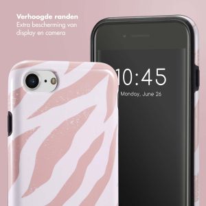 Selencia Vivid Backcover iPhone SE (2022 / 2020) / 8 / 7 / 6(s) - Colorful Zebra Old Pink