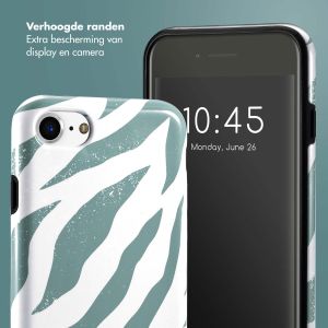 Selencia Vivid Backcover iPhone SE (2022 / 2020) / 8 / 7 / 6(s) - Colorful Zebra Pine Blue