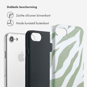 Selencia Vivid Backcover iPhone SE (2022 / 2020) / 8 / 7 / 6(s) - Colorful Zebra Sage Green