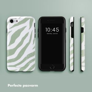 Selencia Vivid Backcover iPhone SE (2022 / 2020) / 8 / 7 / 6(s) - Colorful Zebra Sage Green