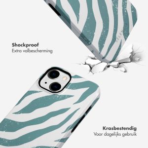 Selencia Vivid Backcover iPhone 14 - Colorful Zebra Pine Blue
