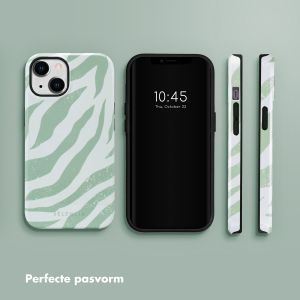 Selencia Vivid Backcover iPhone 14 - Colorful Zebra Sage Green