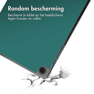 iMoshion Trifold Design Bookcase Samsung Galaxy Tab A9 Plus - Petrol Green Dandelion