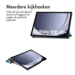 iMoshion Trifold Design Bookcase Samsung Galaxy Tab A9 Plus - Flower Tile