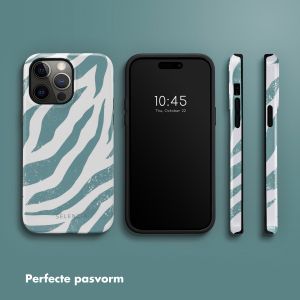 Selencia Vivid Backcover iPhone 14 Pro Max - Colorful Zebra Pine Blue