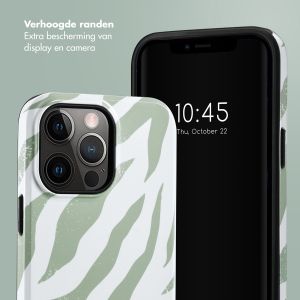 Selencia Vivid Backcover iPhone 14 Pro Max - Colorful Zebra Sage Green