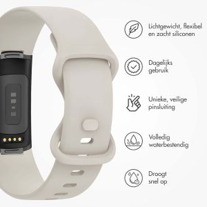 iMoshion Siliconen bandje Fitbit Charge 5 / Charge 6 - Maat L - Apricot