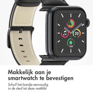 iMoshion Classic lederen bandje Apple Watch Series 1-9 / SE / Ultra (2) - 42/44/45/49 mm - Zwart