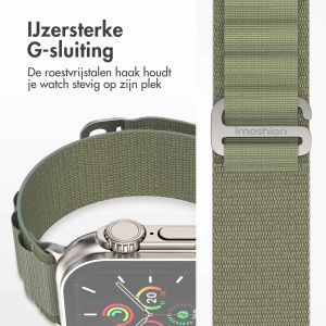 iMoshion Nylon Alpine bandje Apple Watch Series 1-9 / SE - 38/40/41 mm - Olijfgroen