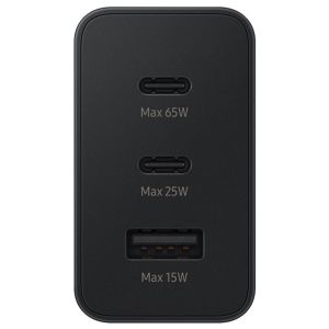 Samsung Originele Power Adapter Trio - Oplader - 2x USB-C en 1x USB aansluiting - Fast Charge - 65W - Zwart