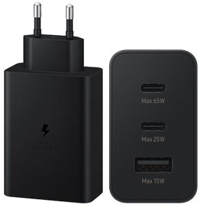 klep Op en neer gaan maagd Samsung Originele Power Adapter Trio - Oplader - 2x USB-C en 1x USB  aansluiting - Fast Charge - 65W - Zwart | Smartphonehoesjes.nl