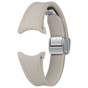 Samsung Originele D-Buckle Hybrid Leather Band Slim S/M Galaxy Watch 6 / 6 Classic / 5 / 5 Pro - Etoupe