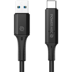 Spigen PowerArc gevlochten USB kabel - USB-A naar USB-C - 1 meter - Zwart - Duopack