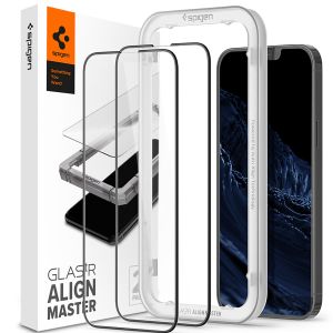 Spigen AlignMaster Full Screenprotector 2 Pack iPhone 13 Pro Max - Zwart