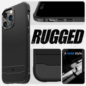 Spigen Rugged Armor Backcover MagSafe iPhone 14 Pro Max- Zwart