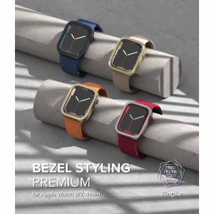 Ringke Bezel Styling Apple Watch Series 7 / 8 / 9 - 41 mm - Matte Curve Silver
