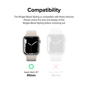 Ringke Bezel Styling Apple Watch Series 7 / 8 / 9 - 41 mm - Hairline Plain Silver