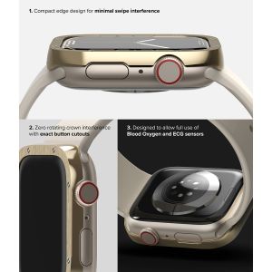 Ringke Bezel Styling Apple Watch Series 7 / 8 / 9 - 45 mm - Hairline Bolts Gold