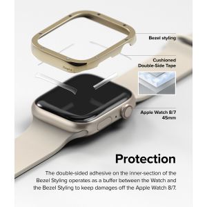 Ringke Bezel Styling Apple Watch Series 7 / 8 / 9 - 45 mm - Hairline Bolts Gold