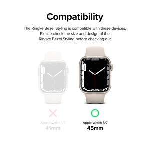 Ringke Bezel Styling Apple Watch Series 7 / 8 / 9 - 45 mm - Matte Curve Silver