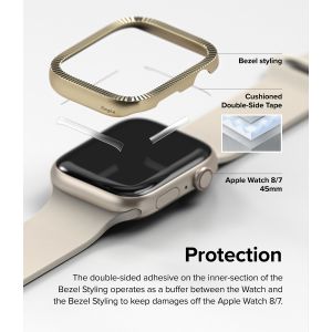 Ringke Bezel Styling Apple Watch Series 7 / 8 / 9 - 45 mm - Matte Curve Gold