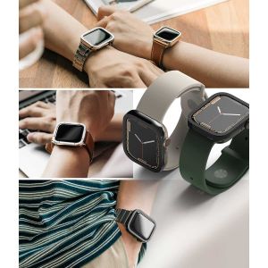 Ringke Bezel Styling Apple Watch Series 7 / 8 / 9 - 45 mm - Hairline Plain Silver
