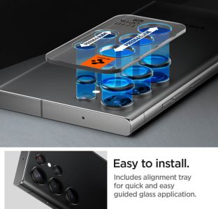 Spigen GLAStR Camera Protector Glas 2 Pack Samsung Galaxy S23 Ultra - Zwart