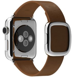Apple Leather Band Modern Buckle Apple Watch Series 1-9 / SE - 38/40/41 mm - Maat S - Brown
