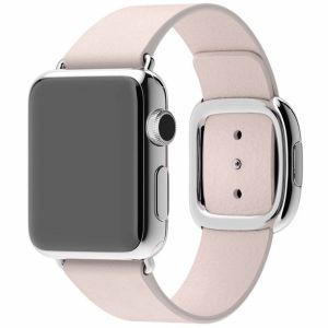 Apple Leather Band Modern Buckle Apple Watch Series 1-9 / SE - 38/40/41 mm - Maat S - Blush