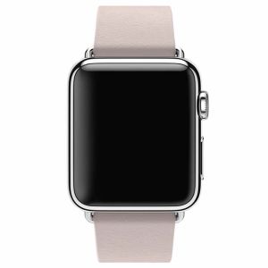 Apple Leather Band Modern Buckle Apple Watch Series 1-9 / SE - 38/40/41 mm - Maat M - Blush