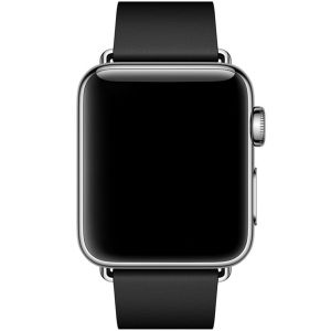 Apple Leather Band Modern Buckle Apple Watch Series 1-9 / SE - 38/40/41 mm - Maat S - Black