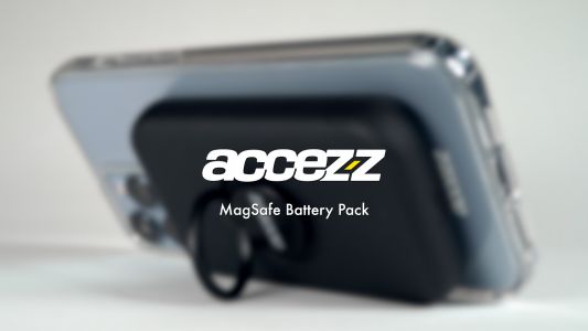 Accezz MagSafe Powerbank - 5000 mAh - Draadloze powerbank met ringhouder - Zwart