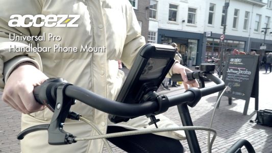 Accezz Telefoonhouder fiets Pro - Universeel - met case - Zwart