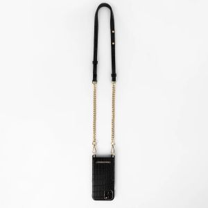 iDeal of Sweden Atelier Necklace Case iPhone 13 Pro - Jet Black Croco