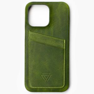 Wachikopa Full Wrap C.C. Backcover met 2 pashouders iPhone 13 - Forest Green