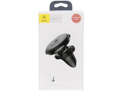 Baseus Air Vent Magnetic Car Mount Cable Clip iPhone 14 - Telefoonhouder auto - Ventilatierooster - Magnetisch - Zwart