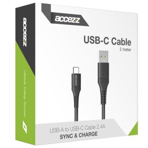 Accezz USB-C naar USB kabel iPhone 15 - 2 meter - Zwart