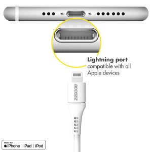 Accezz Lightning naar USB kabel iPhone 14 - MFi certificering - 1 meter - Wit