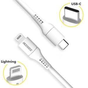 Accezz Lightning naar USB-C kabel iPhone 13 Mini - MFi certificering - 2 meter - Wit
