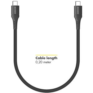 Accezz USB-C naar USB-C kabel iPhone 15 Pro Max - 0,2 meter - Zwart
