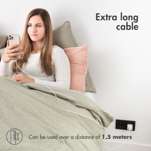 iMoshion Lightning naar USB kabel iPhone 13 - MFi certificering - Gevlochten textiel - 1,5 meter - Wit