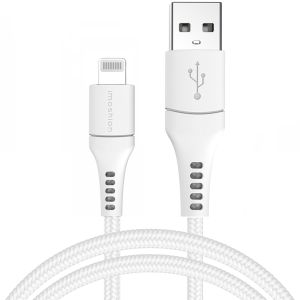 iMoshion Lightning naar USB kabel iPhone 14 Pro - MFi certificering - Gevlochten textiel - 1,5 meter - Wit