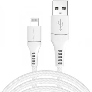 iMoshion Lightning naar USB kabel iPhone 13 Pro Max - MFi certificering - Gevlochten textiel - 3 meter - Wit