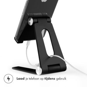 iMoshion Telefoonhouder bureau Samsung Galaxy A50 - Tablethouder bureau - Verstelbaar - Aluminium - Zwart