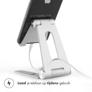 iMoshion Telefoonhouder bureau iPhone Xs Max - Tablethouder bureau - Verstelbaar - Aluminium - Zilver