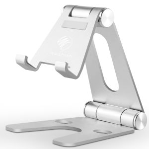 iMoshion Telefoonhouder bureau iPhone 13 Pro Max - Tablethouder bureau - Verstelbaar - Aluminium - Zilver