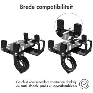 Accezz Telefoonhouder fiets iPhone 12 Pro Max - Verstelbaar - Universeel - Aluminium - Zwart