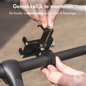 Accezz Telefoonhouder fiets iPhone 12 Pro - Verstelbaar - Universeel - Aluminium - Zwart